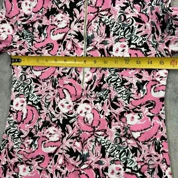 Lilly Pulitzer Sweatshirt Womens XXS UPF 50+ Popover Hangin W/ My Boo Panda Pink - Picture 3 of 11